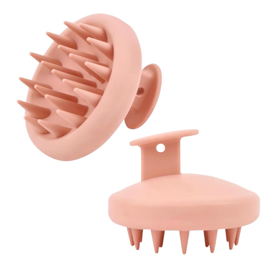 Pink scalp massager.